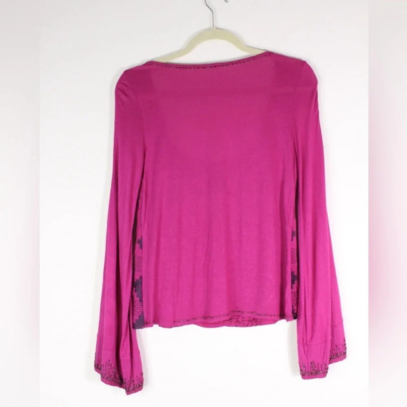 : Free People Beaded Embellished Square Neck Top - Size Small - Picture 6 of 8